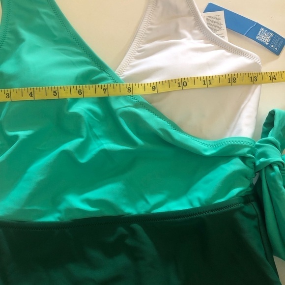 CUPSHE - One Piece Swimsuit Wrap Color Block Tie Side Swimsuit Size S - Picture 8 of 11